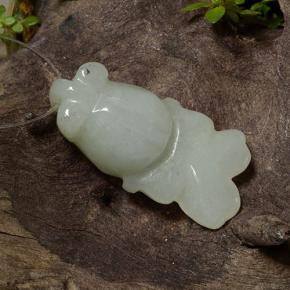 Jadeite Gemstone in 30.1 x 14.3 mm Size for Sale, Jadeite Stone in Grayish Green Color