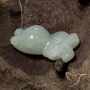 29.15 ct Green Jadeite Stone, Natural Jadeite in Carved Fish with Hole Shape for Sale