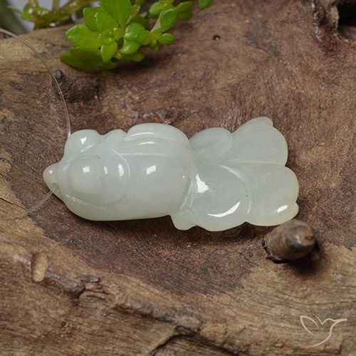 24.41 ct Green Jadeite, 28.3 x 16.8 mm Carved From Myanmar, Photo A