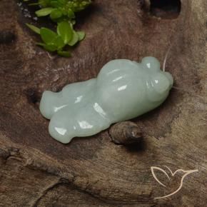 Jadeite Gemstone in 26.5 x 13.7 mm Size for Sale, Jadeite Stone in Grey Green Color