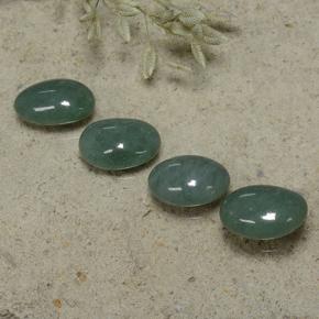 9.14 ctw Green Jadeite Stones, Natural Jadeite in Oval Cabochon Shape for Sale