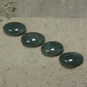 15.89 ctw Green Jadeite Stones, Natural Jadeite in Oval Cabochon Shape for Sale