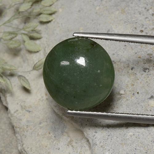 Warm Green Giadeite Gem - 7.9ct Cabochon rotondo (ID: 496143)