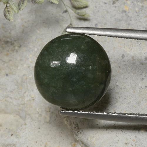 Warm Green Jadeite Gem - 7.8ct Round Cabochon (ID: 496145)