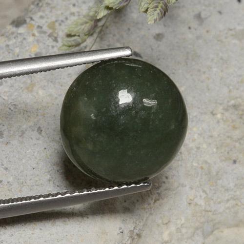 7.82 ct Green Jadeite Stone, Natural Jadeite in Round Cabochon Shape for Sale