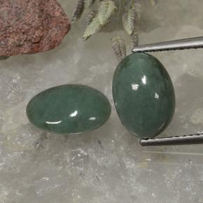 Vert moyen Jadéite gemme - 3ct Ovale Cabochon (ID: 496152)