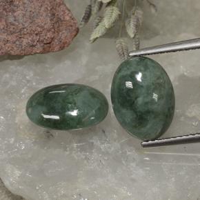Medium Green Жадеит Камень - 3.6ct Овал Кабошон (ID: 496153)
