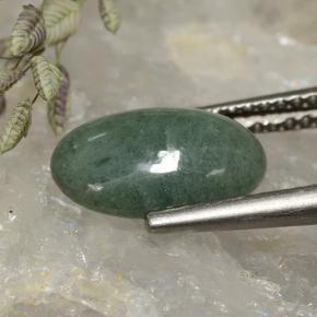 Jadeite Gemstone in 10.9 x 7.4 mm Size for Sale, Jadeite Stone in Green Color