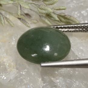 Jadeite Gemstone in 12.5 mm Size for Sale, Jadeite Stone in Medium Green Color