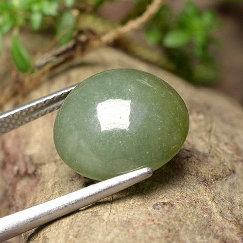 Jadeite Gemstone in 13 mm (calibrated) Size for Sale, Jadeite Stone in Grayish Green Color