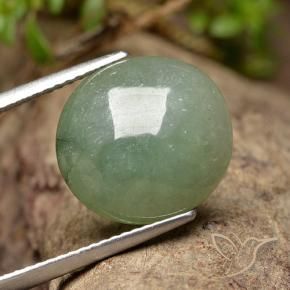 7.87 ct Green Jadeite Stone, Natural Jadeite in Oval Cabochon Shape for Sale