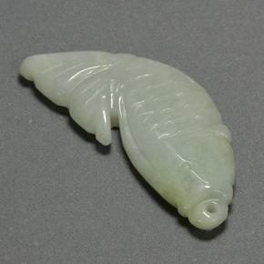 33.14 ct Green Jadeite Stone, Natural Jadeite in Carved Fish with Hole Shape for Sale