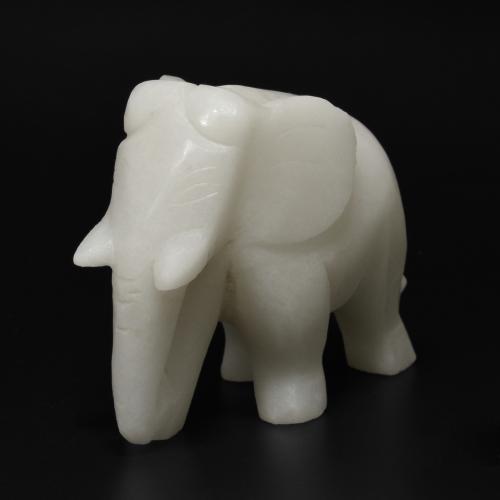 Blanco perlado Jadeíta Gema - 1181.8ct Elefante tallado (ID: 576847)
