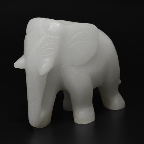 1256.64 ct White Jadeite Gemstone, Jadeite Gem in Carved Elephant Shape for Sale.