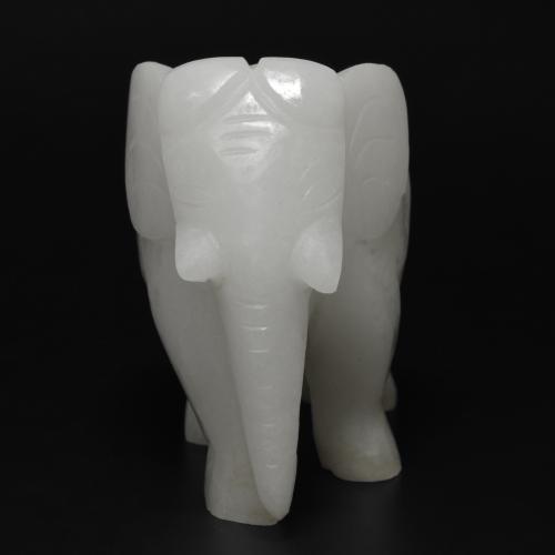 1256.64 ct White Jadeite Stone, Natural Jadeite in Carved Elephant Shape for Sale