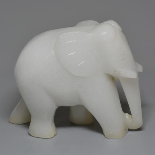 1311.99 ct White Jadeite Stone, Natural Jadeite in Carved Elephant Shape for Sale