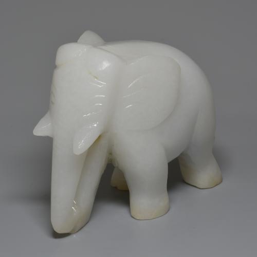 Jadeite Gemstone in 71.5 x 43.6 mm Size for Sale, Jadeite Stone in Grayish White Color