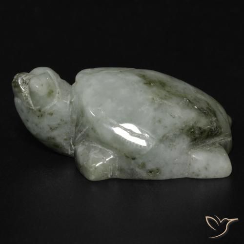 34,6x23,2 mm Giadeite verde taglio fantasia dal Myanmar, peso di 80,14 ct, pietra preziosa naturale non trattati in purezza Opaque, 1 pezzo Giadeite Tartaruga intagliata - Colore: Verde medio, durezza Mohs di 6 - 6,5 , Photo A