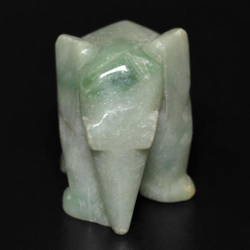 68.58 ct Green Jadeite Stone, Natural Jadeite in Carved Elephant Shape for Sale