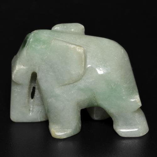 Jadeite Gemstone in 28.4 x 15.4 mm Size for Sale, Jadeite Stone in Light Moss Green Color