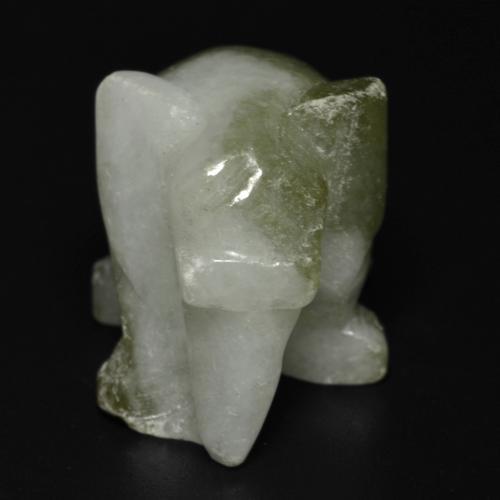 Зеленый различных оттенков Жадеит Камень - 55.5ct Фигурка Слон (ID: 581783)