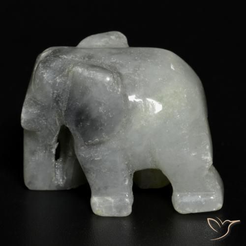 Jadeite Gemstone in 25.2 x 16 mm Size for Sale, Jadeite Stone in Medium Grey Color