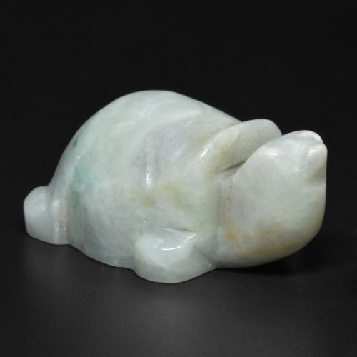 Jadeite Gemstone in 34.5 x 24.3 mm Size for Sale, Jadeite Stone in Grayish Green Color