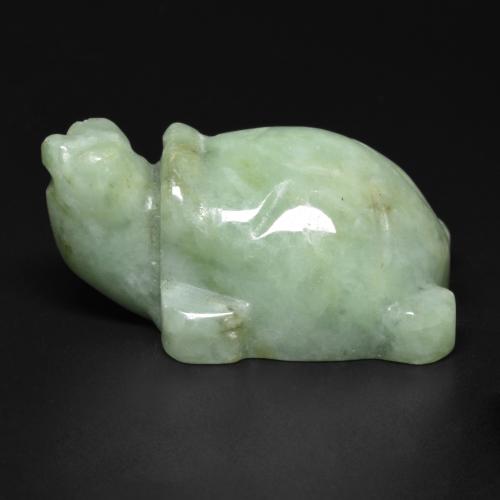 Verde amarillento claro Jadeíta Gema - 120.3ct Tallada en Forma de Tortuga (ID: 582403)