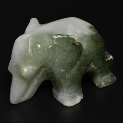 Jadeite Gemstone in 27.1 x 16.1 mm Size for Sale, Jadeite Stone in Multicolor Green Color