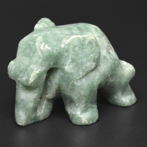 61.91 ct Green Jadeite Gemstone, Jadeite Gem in Carved Elephant Shape for Sale.