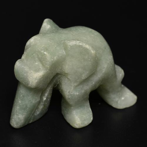 55.46 ct Green Jadeite Stone, Natural Jadeite in Carved Elephant Shape for Sale