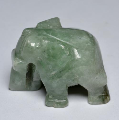 64.40 ct Green Jadeite Stone, Natural Jadeite in Carved Elephant Shape for Sale