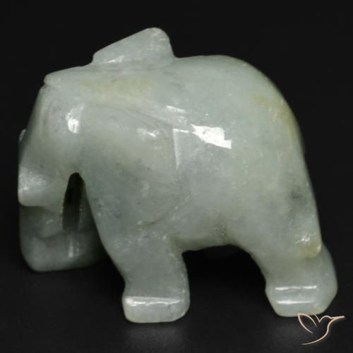 Jadeite Gemstone in 24.7 x 14.8 mm Size for Sale, Jadeite Stone in Grey Green Color