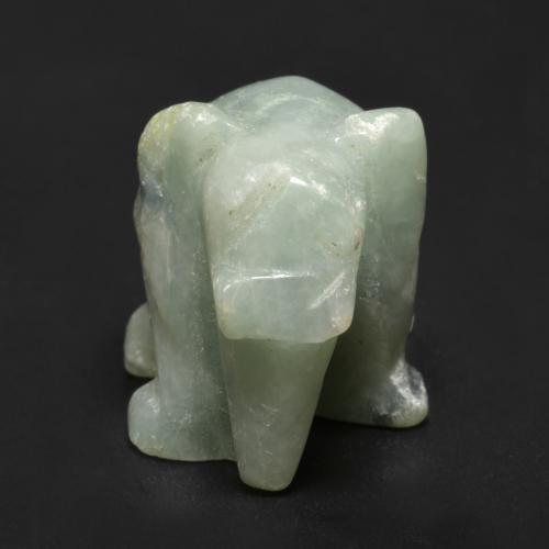 58.10 ct Green Jadeite Gemstone, Jadeite Gem in Carved Elephant Shape for Sale.