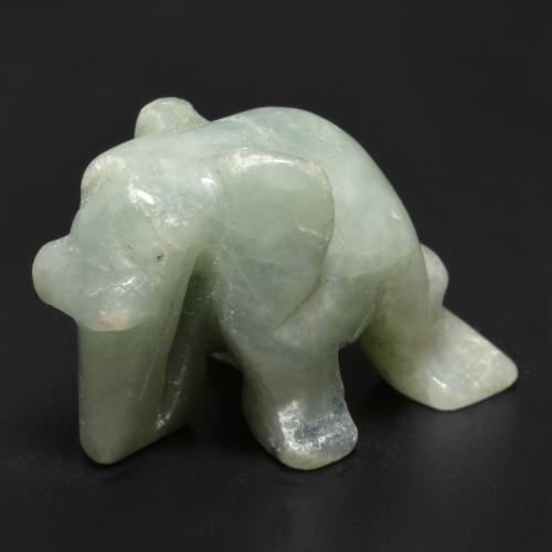 58.10 ct Green Jadeite Stone, Natural Jadeite in Carved Elephant Shape for Sale