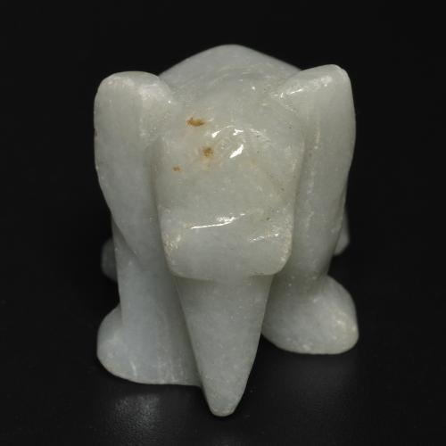 56.83 ct Green Jadeite Gemstone, Jadeite Gem in Carved Elephant Shape for Sale.