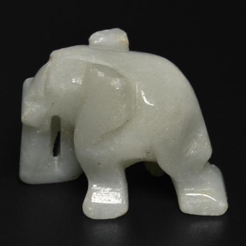 56.83 ct Green Jadeite Stone, Natural Jadeite in Carved Elephant Shape for Sale