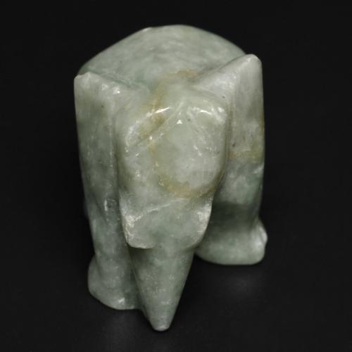 64.53 ct Green Jadeite Stone, Natural Jadeite in Carved Elephant Shape for Sale