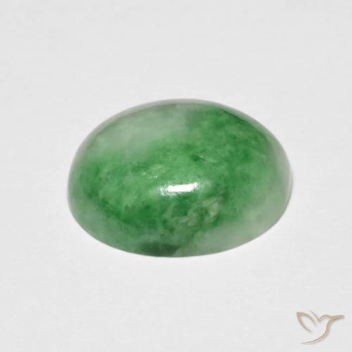 Jadeite Gemstone in 12 x 10 mm (calibrated) Size for Sale, Jadeite Stone in Medium Green Color