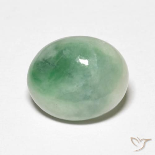5,49ct Ovale cabochon verde Giadeite dal Myanmar, Dimension 12,6 x 10,3mm, Natural non trattati Gemstone, Opaque Clarity, 1 piece Giadeite in Verde Color, Mohs Hardness of 6 - 6,5, Photo A