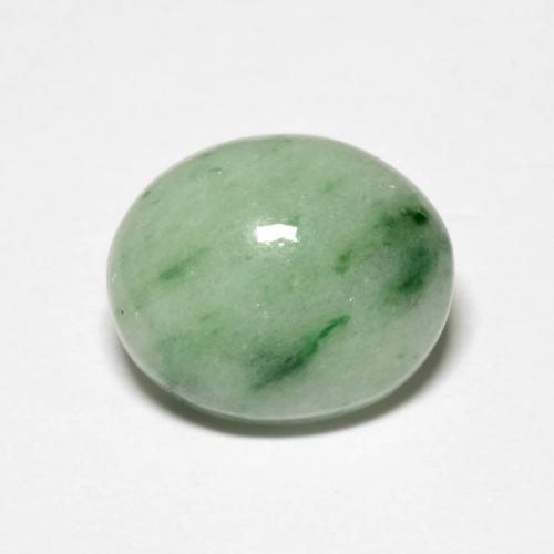 Giadeite Ovale cabochon da 4,13 ct dal Myanmar, dimensione 12 x 10,1mm, purezza Opaque, pietra preziosa naturale non trattati, Giadeite 1pc in colore Verde Salvia Chiaro, durezza Mohs di 6 - 6,5, Photo A