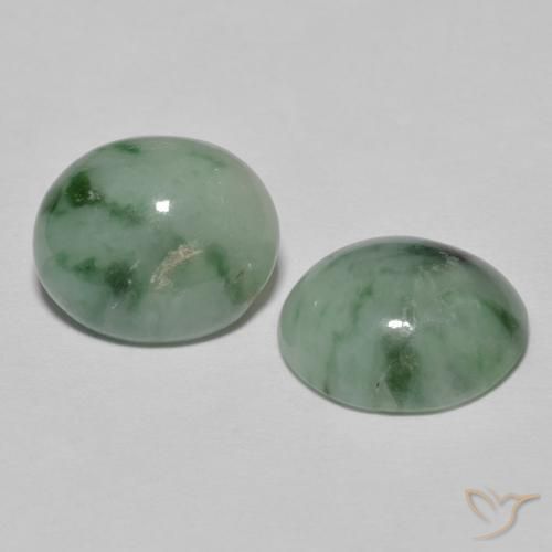 8.87ctw Natural Pale Forest Green Jadeite, Oval, Opaque