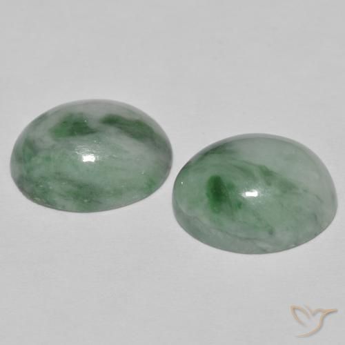 Jadeite Gemstones in 12 x 10 mm (calibrated) Size for Sale, Jadeite Stones in Medium Light Green Color