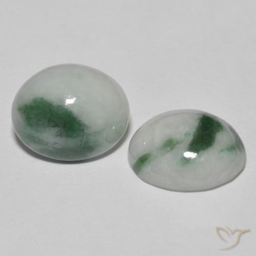 8.67 ctw Green Jadeite Stones, Natural Jadeite in Oval Cabochon Shape for Sale