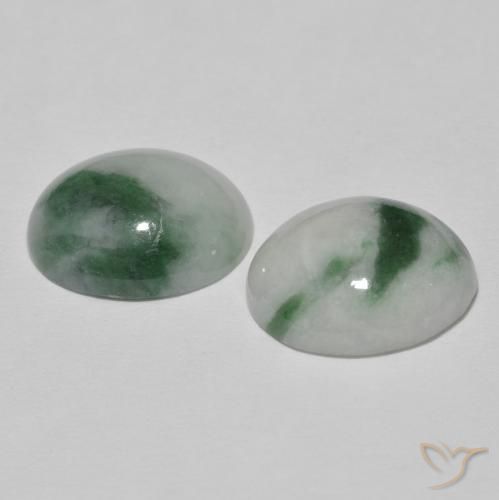 Jadeite Gemstones in 12 x 10 mm (calibrated) Size for Sale, Jadeite Stones in Grayish Green Color