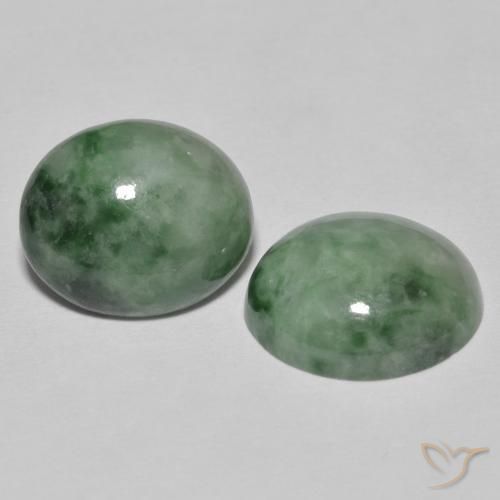 9.15 ctw Green Jadeite Stones, Natural Jadeite in Oval Cabochon Shape for Sale