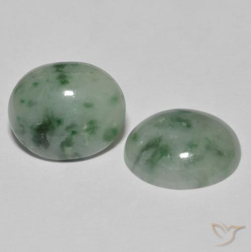 7.79 ctw Green Jadeite Stones, Natural Jadeite in Oval Cabochon Shape for Sale