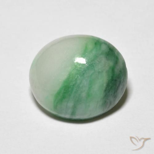 4.12 ct Green Jadeite, 11.6 x 10 mm Oval Cut From Myanmar, Photo A
