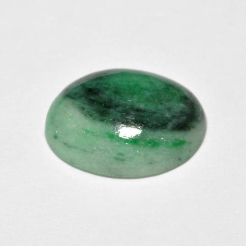 Jadeite Gemstone in 12.6 x 10.4 mm Size for Sale, Jadeite Stone in Medium Dark-Green Color
