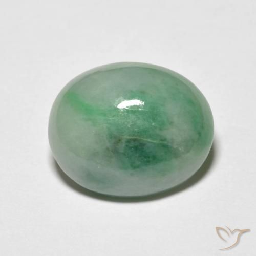 5.23ct Natural Light Green Jadeite, Oval, Opaque